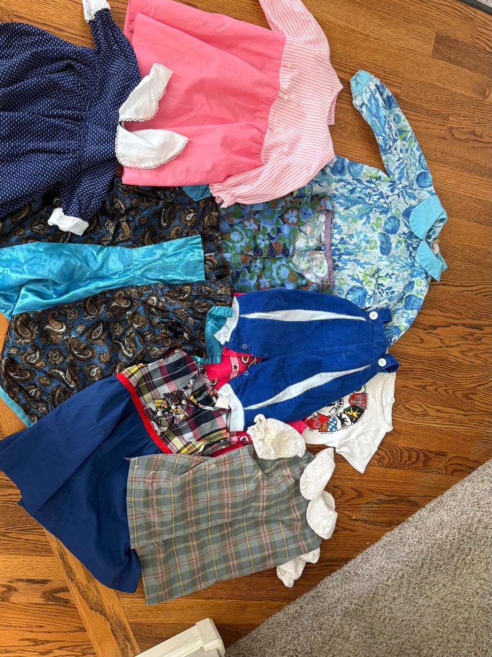 Lot of Vintage toddler girls dresses and clothing.